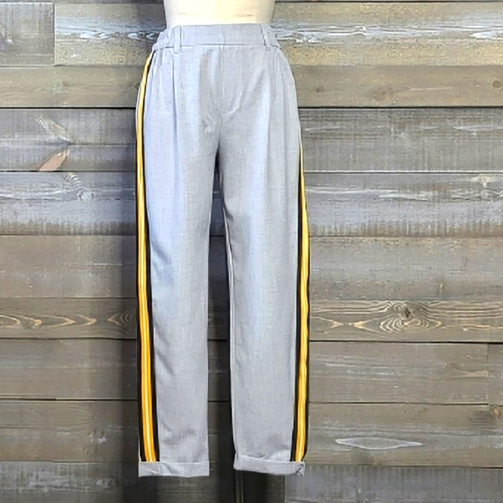 Bershka Straight Leg Pull Up Style Trouser Pants